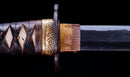 Katana Antigua Japonesa con Menuki de Libélula Tombo y Tsuba de Paisaje Sansui