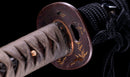 Katana Antigua Japonesa, Tsuba de Aves Acuáticas firmada Awataguchi